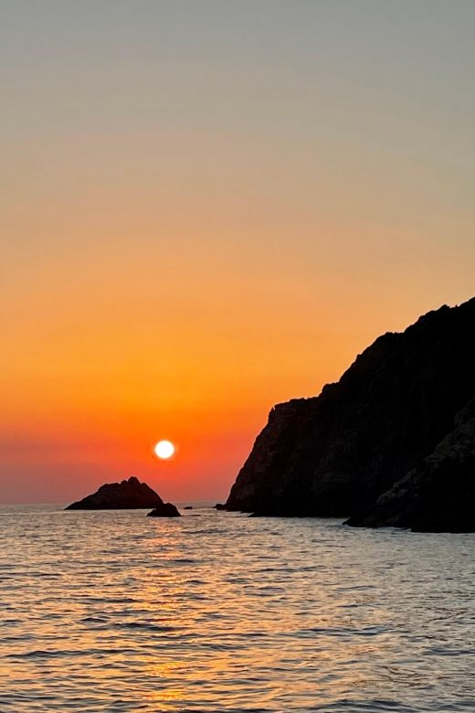 From Sagone/cargèse: Sea Caves & Snorkeling Sunset Boat Tour Genoese Tower Of Omigna