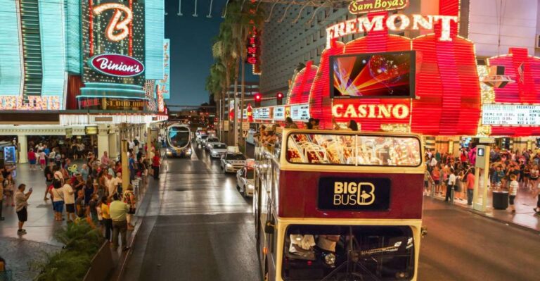 Las Vegas: Sightseeing Night Tour By Open Top Bus Tour Overview