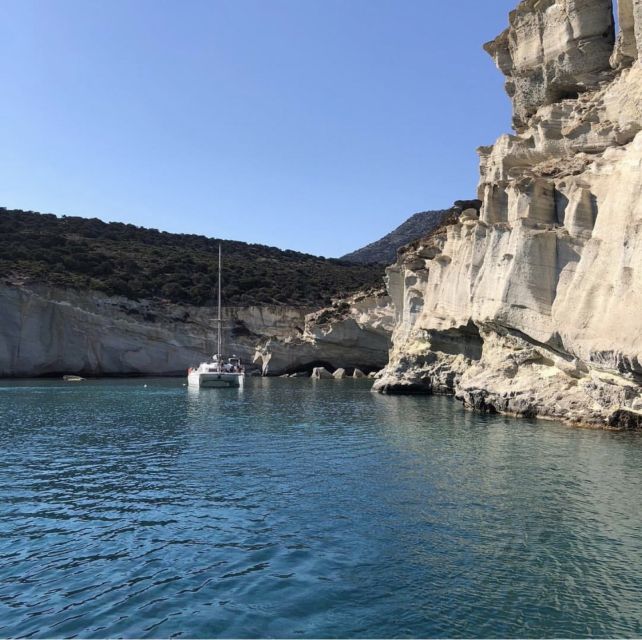 Milos: Full Day Catamaran Cruise To Poliegos And Kleftiko Overview And Pricing