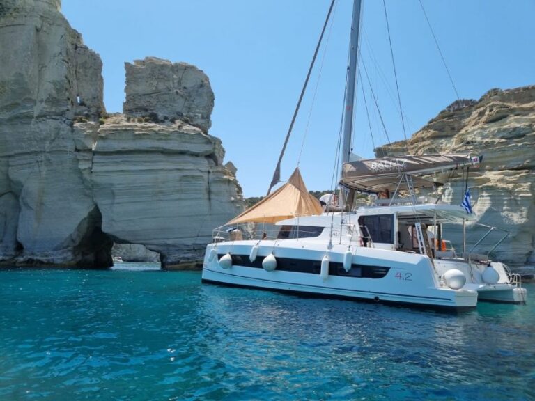 Milos: Kleftiko & Poliegos Catamaran Trip With Meal & Drinks Trip Overview And Pricing