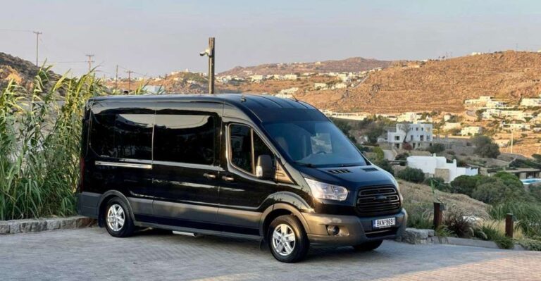 Mykonos: Airport Private Transfer In Luxury Van Service Overview