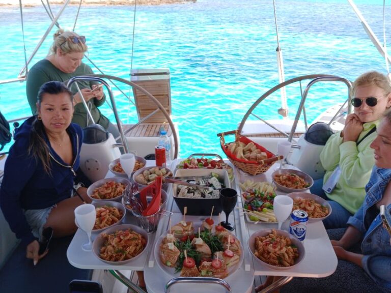 Mykonos: Delos And Rhenia Cruise With Swim And Greek Meal Tour Overview