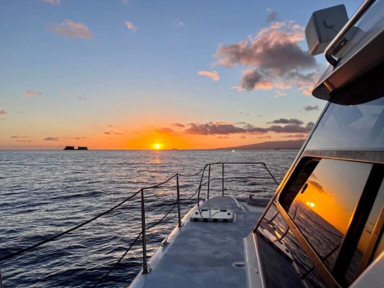 Oahu: Private Catamaran Sunset Cruise & Optional Snorkeling Spacious Deluxe Power Catamaran