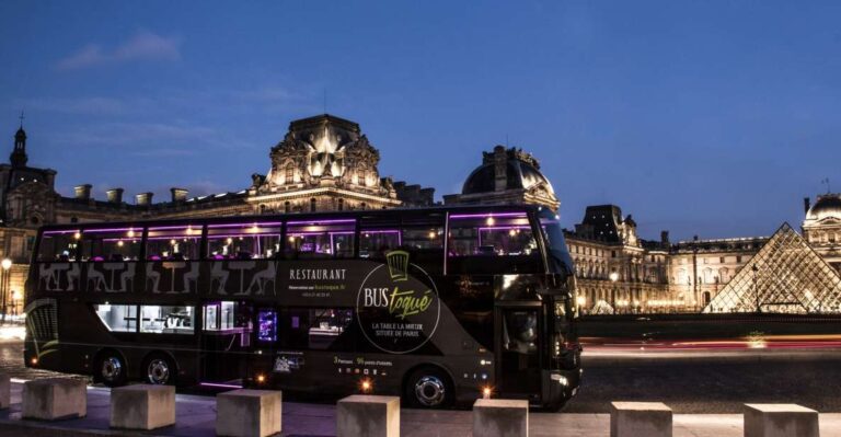 Paris: Bus Toque Tour With 5 Course Dinner And Champagne Tour Overview