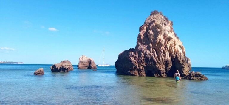 Portimão: Private Sailing Boat Tour With Local Wine Explore Algarve Coastline