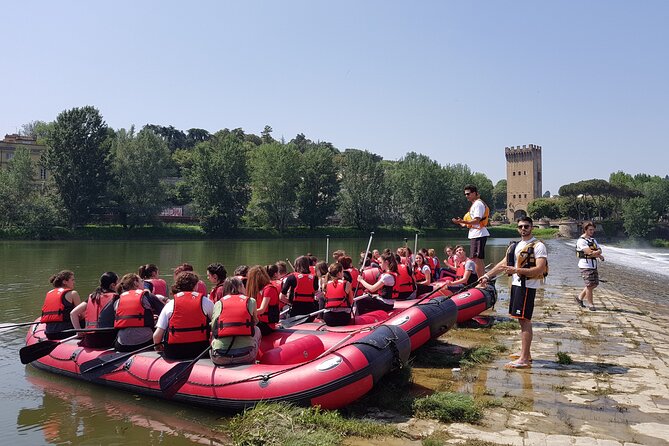 Rafting On The Arno River In Florence Under The Arches Of Pontevecchio Equipment And Safety Measures