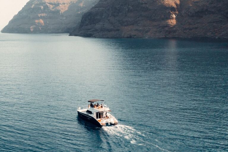 Santorini: Caldera Private Power Catamaran Cruise Overview And Pricing