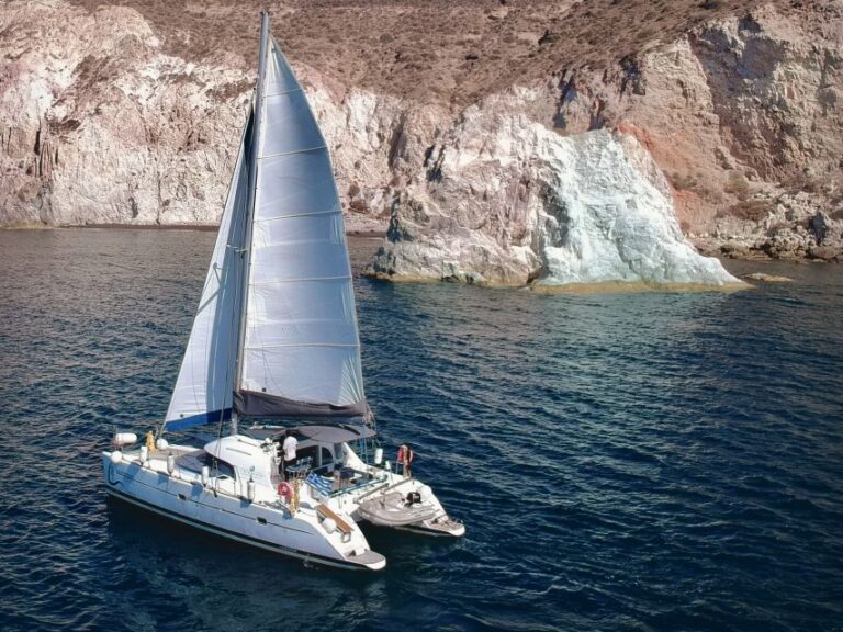 Santorini: Private Catamaran Excursion With Food And Drinks Overview And Pricing