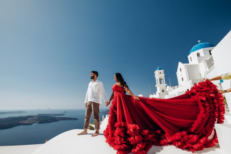 Santorini: Private Flying Dress Photoshoot Experience Experience Overview