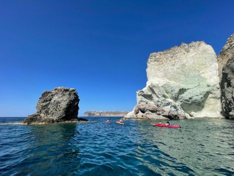 Santorini: South Sea Kayaking Tour With Sea Caves And Picnic Tour Overview And Pricing