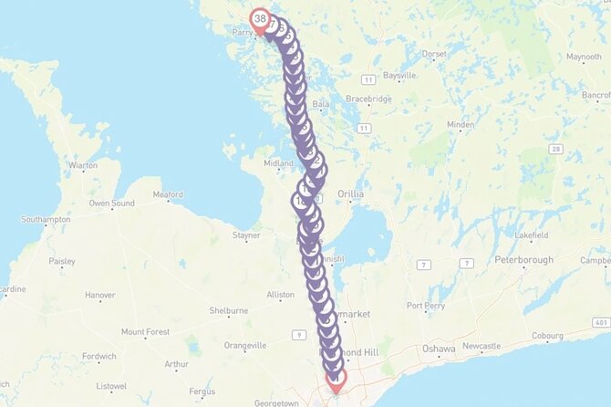 Smartphone Audio Driving Tour Between Parry Sound & Toronto Tour Overview