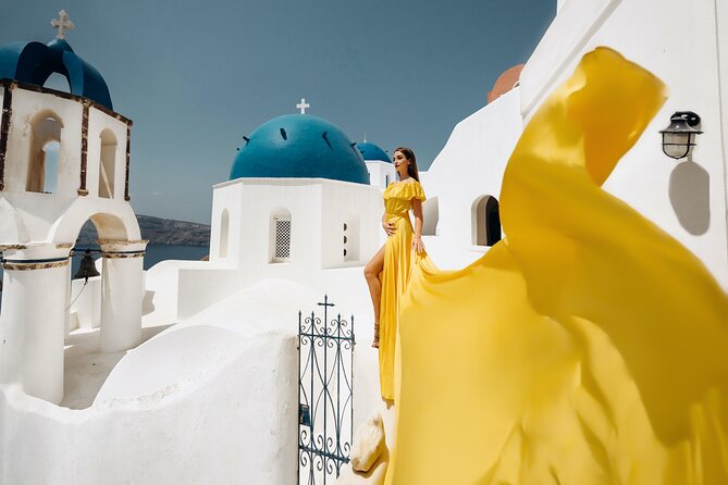 1-Hour Private Santorini Flying Dress Photoshoot - Meet-Up Locations