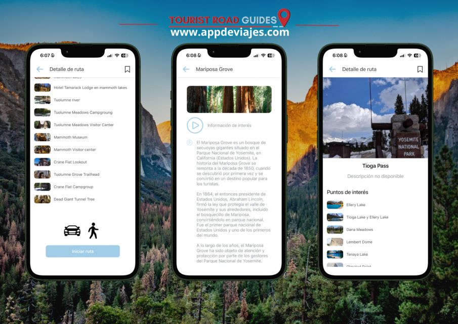 App Self-Guided Road Routes Yosemite National Park - Capturing Glacier Point Vistas