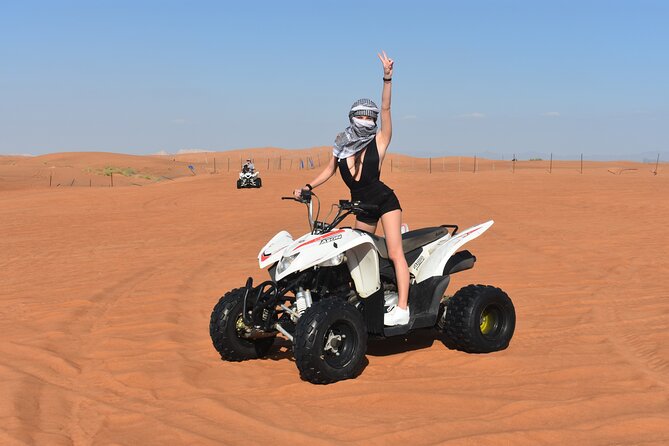 Dubai Desert Safari & Quad Bike Sand Board Camel Ride BBQ Dinner - Desert Activities