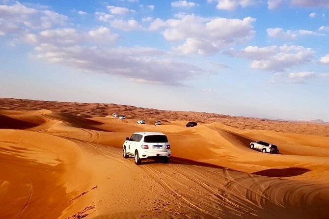 Dubai: Unique MORNING 4WD Red Dunes Safari - Camel Riding and Sandboarding