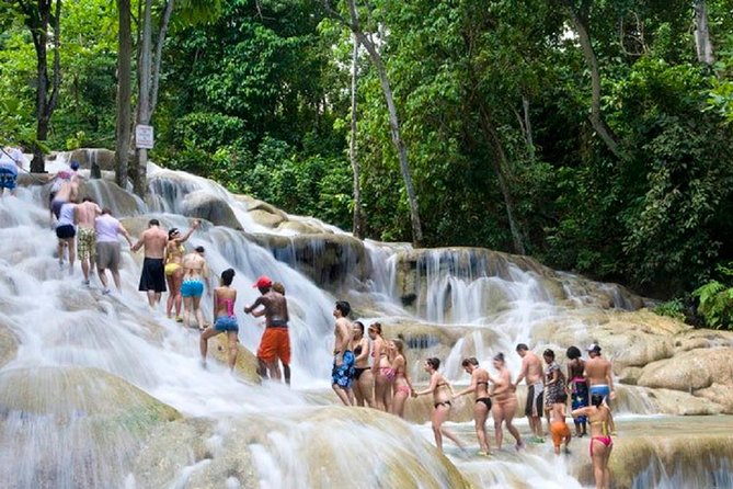 Dunns River Falls Climb Plus Ziplines, Atv, Horse Ride & Swim From Ocho Rios - Climbing the Iconic Dunns River