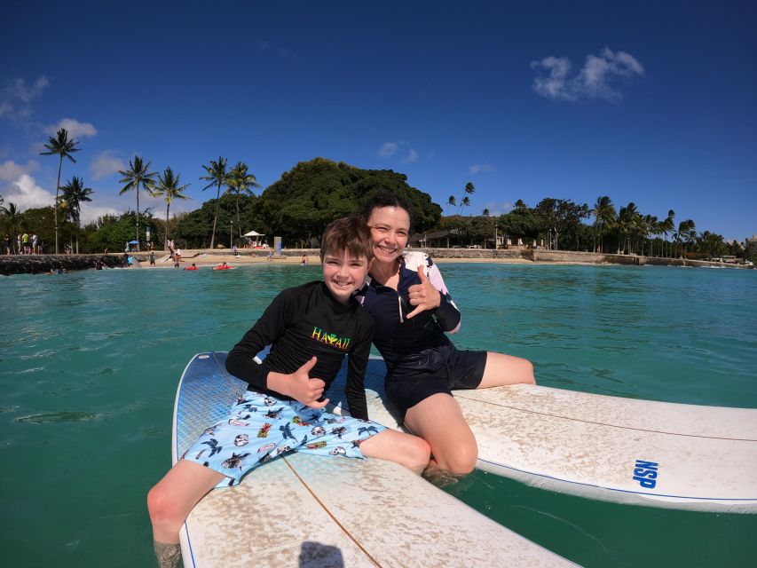 Family Surfing Lesson: 1 Parent, 1 Child Under 13, & Others - Inclusions and Equipment