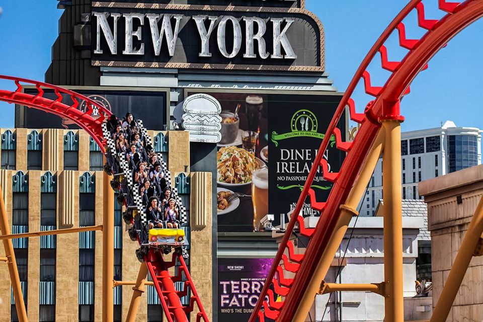 Las Vegas: New York-New York Hotel Big Apple Coaster Ride - 180-Degree Twist and Soaring Over the Strip