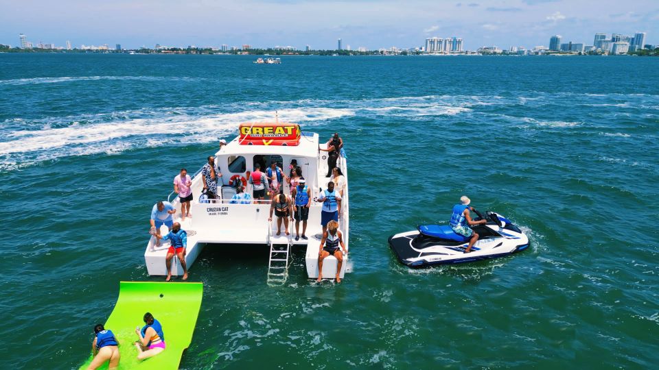 Miami: Catamaran Cruise With Water Sports Package and Party - Sunbathing and Water Toys