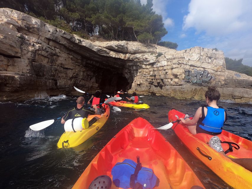 Pula: Sunset Kayak Tour With Snorkeling and Cliff Jumping - Experience and Itinerary