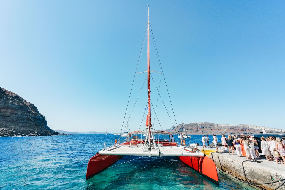 Santorini: Catamaran Tour With BBQ Dinner, Drinks, and Music - Itinerary Highlights