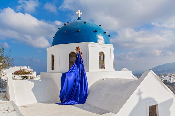 Santorini Flying Dress Photoshoot & Video by Professionals - Whats Included