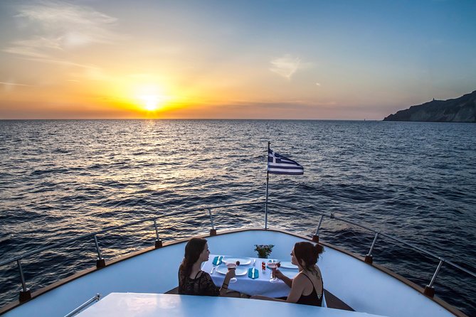 Santorini: Motor Yacht Sunset Cruise With 5-Course Dinner - Inclusions and Amenities