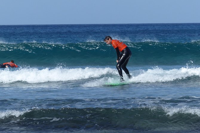 Surf Class in Famara 9:15 AM - 12:00 PM or 11:45 AM - 2:30 PM (2-Hour Class) - Included Equipment and Services