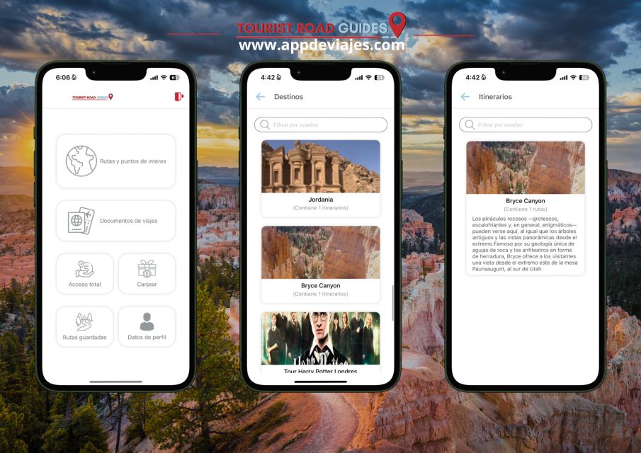 App Self-Guided Road Routes Bryce Canyon - Audio Guides Multi-lingual Narrations