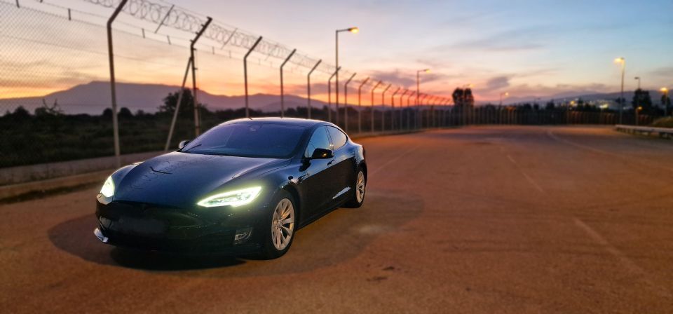 Athens: Sustainable VIP Airport Transfer>Unique Tesla ModelS - Luxury and Comfort