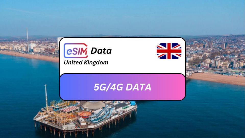 Brighton: United Kingdom Esim Roaming Data Plan - Flexible Data Plans