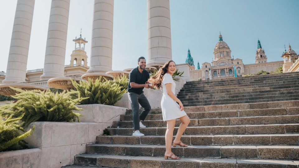 Capture Your Love Story in Montjuïc Mountain Barcelona - Intimate and Loving Couple Photography