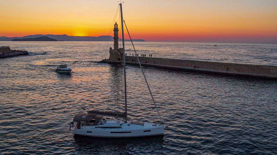 Chania Old Port: Private Sailing Cruise With Meal & Swimming - Included Boat and Amenities