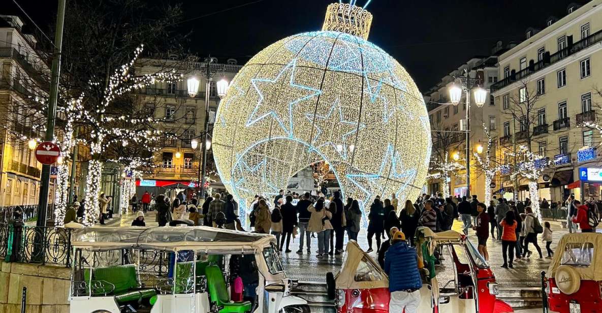 Lisbon: Christmas Lights Tour by Tuk Tuk - Commerce Square Christmas Tree