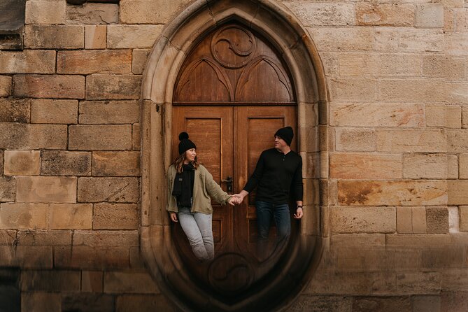 Photographer in Prague - Couple, Engagement & Portrait Photoshoot - Cobblestone Street Stroll