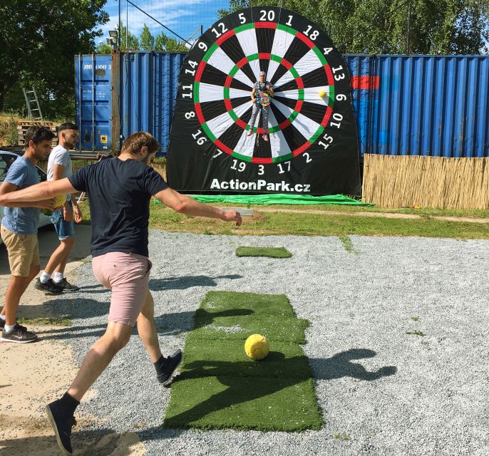 Prague: Giant Football Darts Game With Round of Beers & BBQ - Giant Football Darts Game