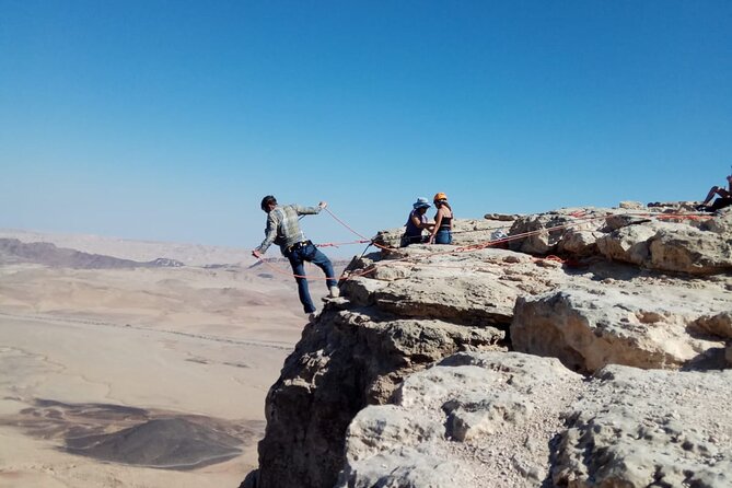 Rappelling Down the Ramon Crater Cliff - Age and Health Restrictions