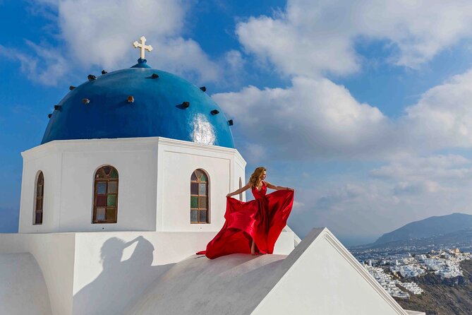 Santorini Flying Dress Photoshoot & Video by Professionals - Confirmation and Accessibility