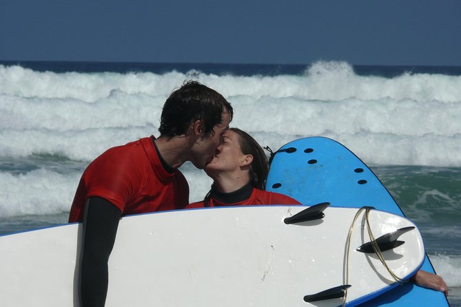 Surf Class in Famara 9:15 AM - 12:00 PM or 11:45 AM - 2:30 PM (2-Hour Class) - Meeting and Pickup