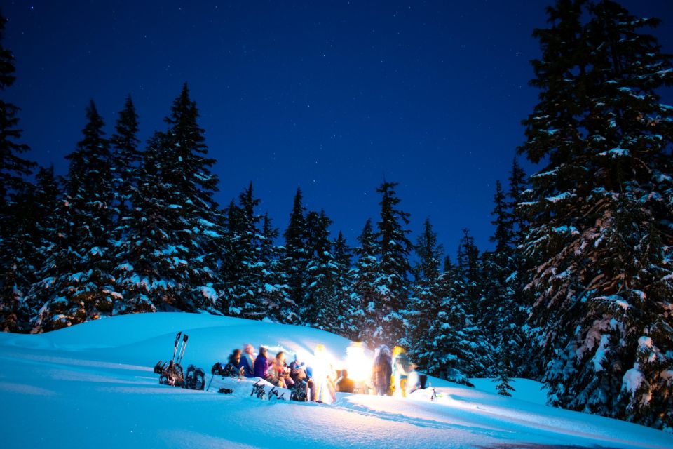 Bend: Cascade Mountains Snowshoeing Tour and Bonfire - Bonfire Gathering and Ambience