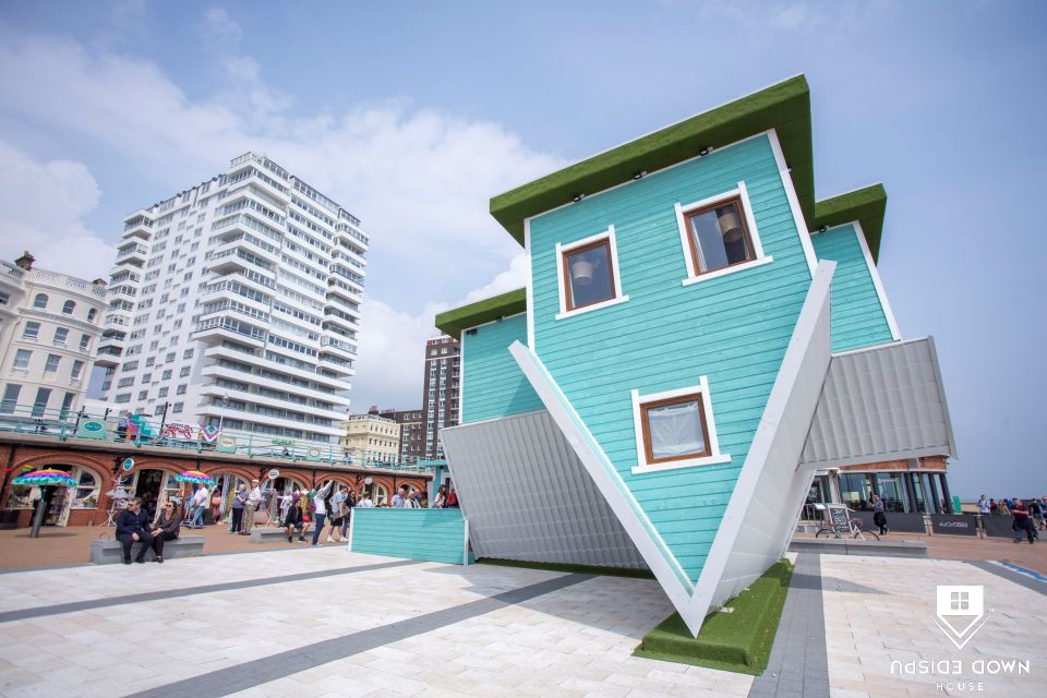 Brighton: I360 and Upside Down House Explorer Pass - Interacting With Upside Down Furniture