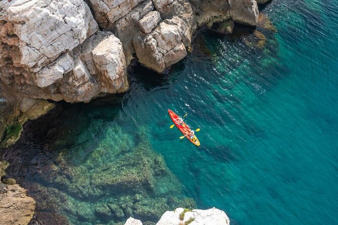 Dubrovnik Old Town Walls and Betina Cave Beach Kayak Tour - Paddling to Betina Cave Beach