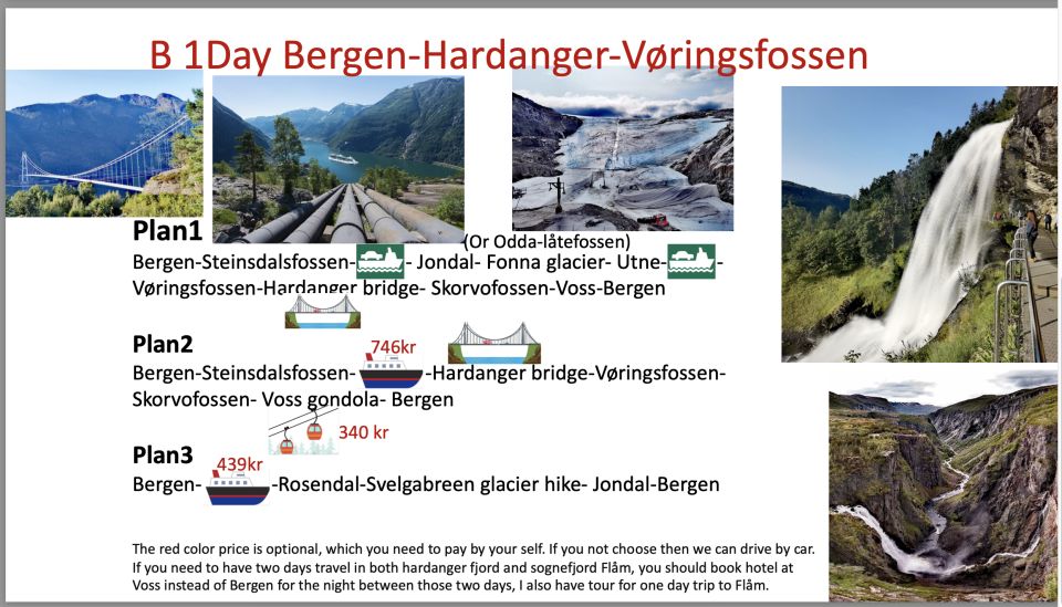 Flexible Tour to Hardangerfjord Vøringsfossen or Glacier - Group Size and Flexibility