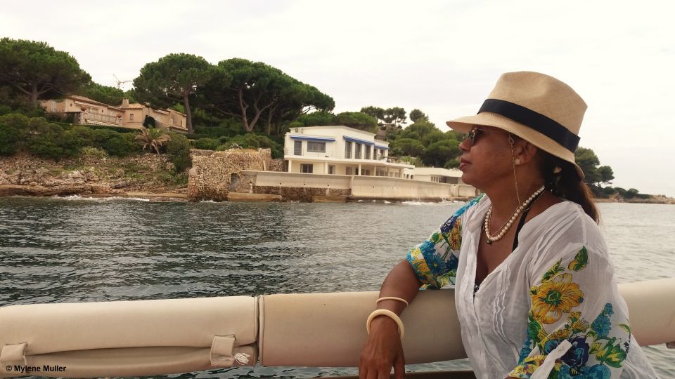 From Juan Les Pins: Private French Riviera Solar Boat Cruise - Famous Villas of Cape Dantibes