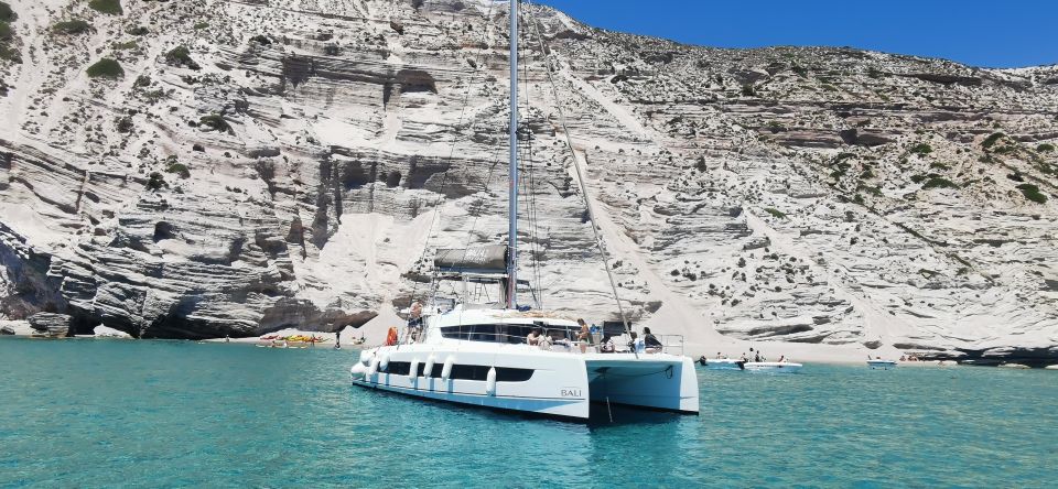 Milos: Kleftiko & Poliegos Catamaran Trip With Meal & Drinks - Meeting Point and Information