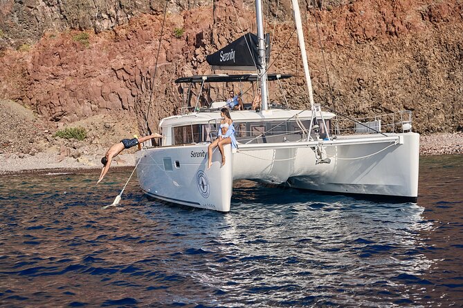 Santorini: Caldera Luxury Catamaran Cruise With Meal & Drinks - Morning or Afternoon Options