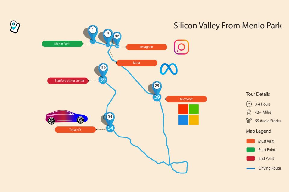 Silicon Valley: Explore Tech Hubs Driving Tour - Self-Guided Tour Features