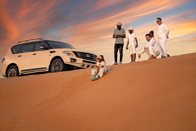 VIP Dubai Desert Safari Camel Ride, Sand Ski, Live BBQ Dinner - Booking Information