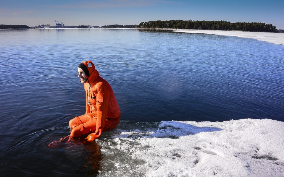 Helsinki: Arctic Hovercraft Experience With Lunch - Survival Suit Swimming