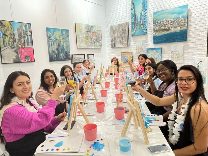 Lisbon: Paint and Sip in an Art Gallery With Portuguese Wine - Refreshment Options